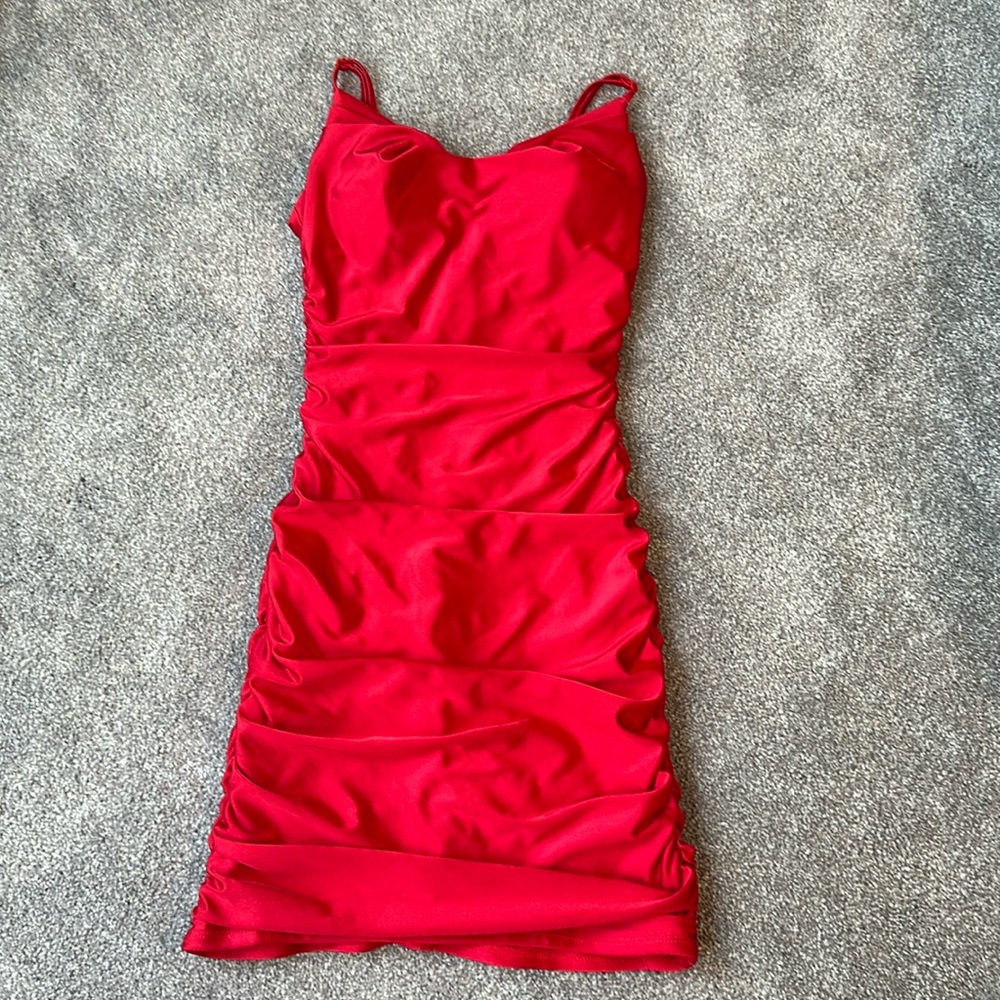 Mini red dress